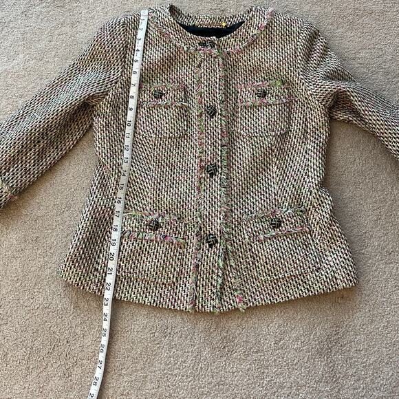 Talbots Womens Multicolor Boucle Tweed 3/4 Sleeve Lady Jacket Blazer Size 6 Work - Picture 7 of 7